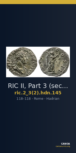 RIC II, Part 3 (second edition) Hadrian 145 — CANOA