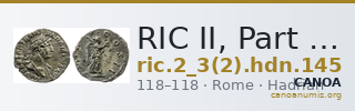RIC II, Part 3 (second edition) Hadrian 145 — CANOA