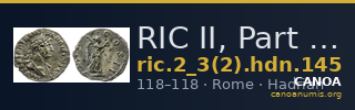 RIC II, Part 3 (second edition) Hadrian 145 — CANOA