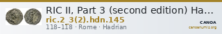 RIC II, Part 3 (second edition) Hadrian 145 — CANOA