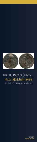 RIC II, Part 3 (second edition) Hadrian 1455 — CANOA