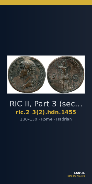 RIC II, Part 3 (second edition) Hadrian 1455 — CANOA