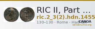 RIC II, Part 3 (second edition) Hadrian 1455 — CANOA