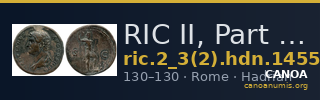 RIC II, Part 3 (second edition) Hadrian 1455 — CANOA