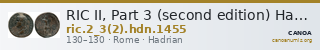 RIC II, Part 3 (second edition) Hadrian 1455 — CANOA