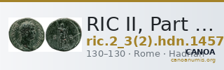 RIC II, Part 3 (second edition) Hadrian 1457 — CANOA