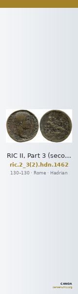 RIC II, Part 3 (second edition) Hadrian 1462 — CANOA