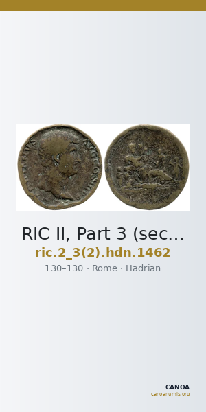 RIC II, Part 3 (second edition) Hadrian 1462 — CANOA