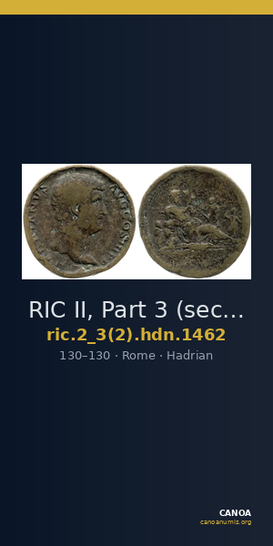 RIC II, Part 3 (second edition) Hadrian 1462 — CANOA