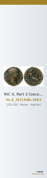 RIC II, Part 3 (second edition) Hadrian 1463 — CANOA