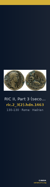 RIC II, Part 3 (second edition) Hadrian 1463 — CANOA