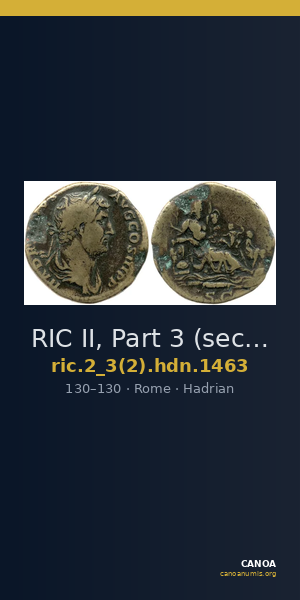 RIC II, Part 3 (second edition) Hadrian 1463 — CANOA