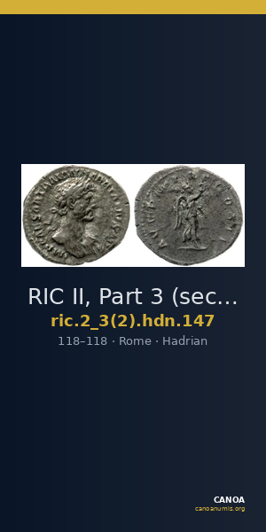 RIC II, Part 3 (second edition) Hadrian 147 — CANOA