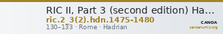 RIC II, Part 3 (second edition) Hadrian 1475-1480 — CANOA