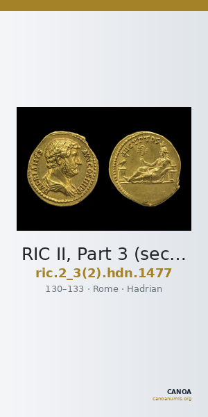 RIC II, Part 3 (second edition) Hadrian 1477 — CANOA