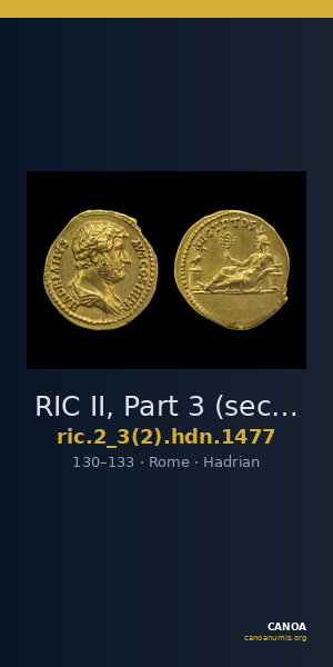 RIC II, Part 3 (second edition) Hadrian 1477 — CANOA