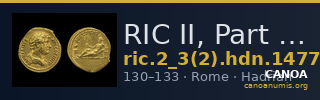 RIC II, Part 3 (second edition) Hadrian 1477 — CANOA