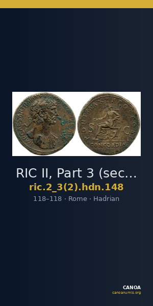 RIC II, Part 3 (second edition) Hadrian 148 — CANOA