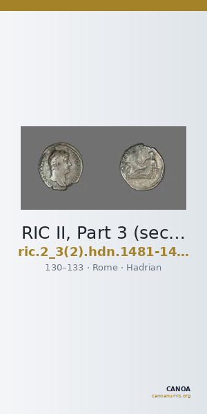 RIC II, Part 3 (second edition) Hadrian 1481-1486 — CANOA