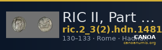 RIC II, Part 3 (second edition) Hadrian 1481-1486 — CANOA