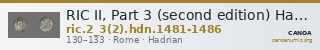 RIC II, Part 3 (second edition) Hadrian 1481-1486 — CANOA