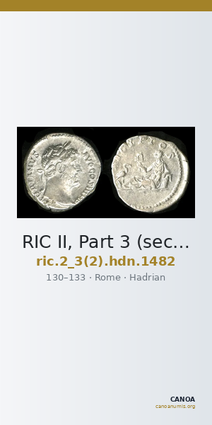 RIC II, Part 3 (second edition) Hadrian 1482 — CANOA