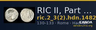 RIC II, Part 3 (second edition) Hadrian 1482 — CANOA