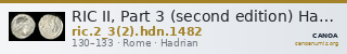 RIC II, Part 3 (second edition) Hadrian 1482 — CANOA