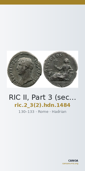 RIC II, Part 3 (second edition) Hadrian 1484 — CANOA