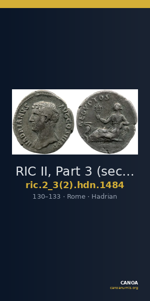 RIC II, Part 3 (second edition) Hadrian 1484 — CANOA