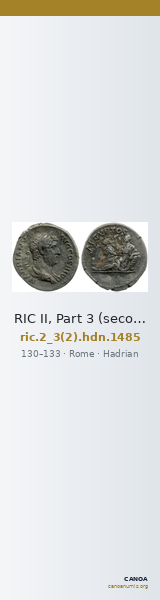 RIC II, Part 3 (second edition) Hadrian 1485 — CANOA