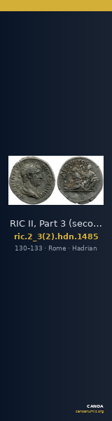 RIC II, Part 3 (second edition) Hadrian 1485 — CANOA