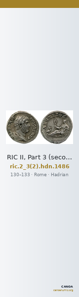 RIC II, Part 3 (second edition) Hadrian 1486 — CANOA