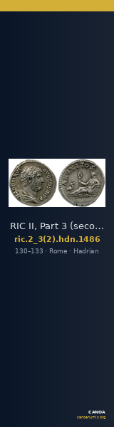 RIC II, Part 3 (second edition) Hadrian 1486 — CANOA