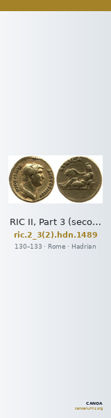 RIC II, Part 3 (second edition) Hadrian 1489 — CANOA