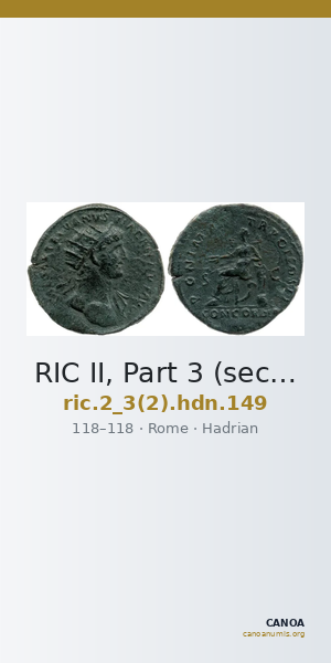 RIC II, Part 3 (second edition) Hadrian 149 — CANOA