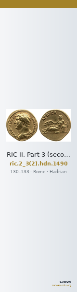 RIC II, Part 3 (second edition) Hadrian 1490 — CANOA