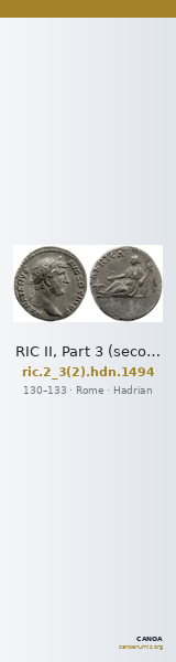 RIC II, Part 3 (second edition) Hadrian 1494 — CANOA