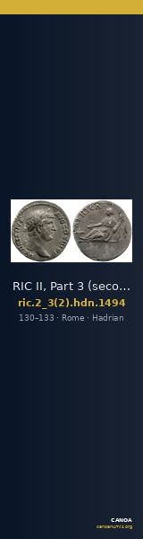 RIC II, Part 3 (second edition) Hadrian 1494 — CANOA