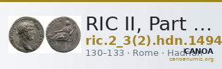 RIC II, Part 3 (second edition) Hadrian 1494 — CANOA