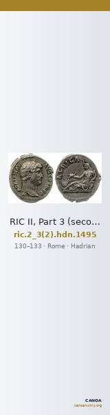 RIC II, Part 3 (second edition) Hadrian 1495 — CANOA