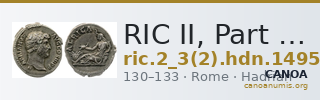 RIC II, Part 3 (second edition) Hadrian 1495 — CANOA