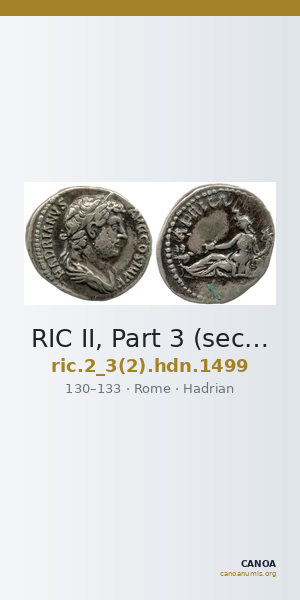 RIC II, Part 3 (second edition) Hadrian 1499 — CANOA
