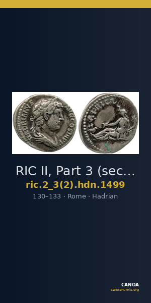 RIC II, Part 3 (second edition) Hadrian 1499 — CANOA