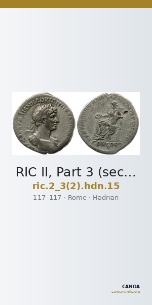 RIC II, Part 3 (second edition) Hadrian 15 — CANOA