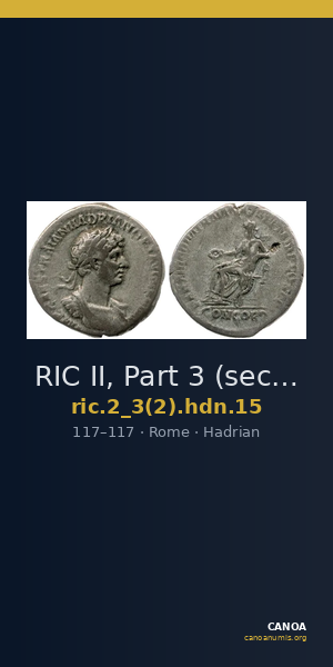 RIC II, Part 3 (second edition) Hadrian 15 — CANOA