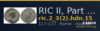 RIC II, Part 3 (second edition) Hadrian 15 — CANOA