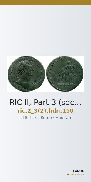 RIC II, Part 3 (second edition) Hadrian 150 — CANOA