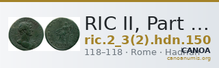 RIC II, Part 3 (second edition) Hadrian 150 — CANOA