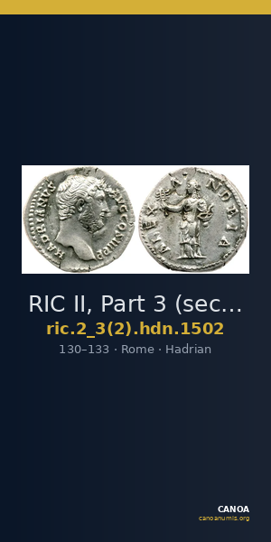 RIC II, Part 3 (second edition) Hadrian 1502 — CANOA